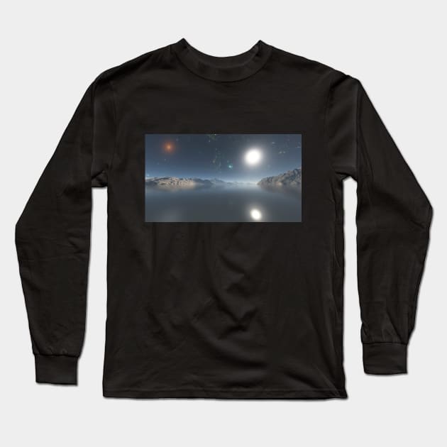 Alien Planet Ocean Long Sleeve T-Shirt by Ryan Rad